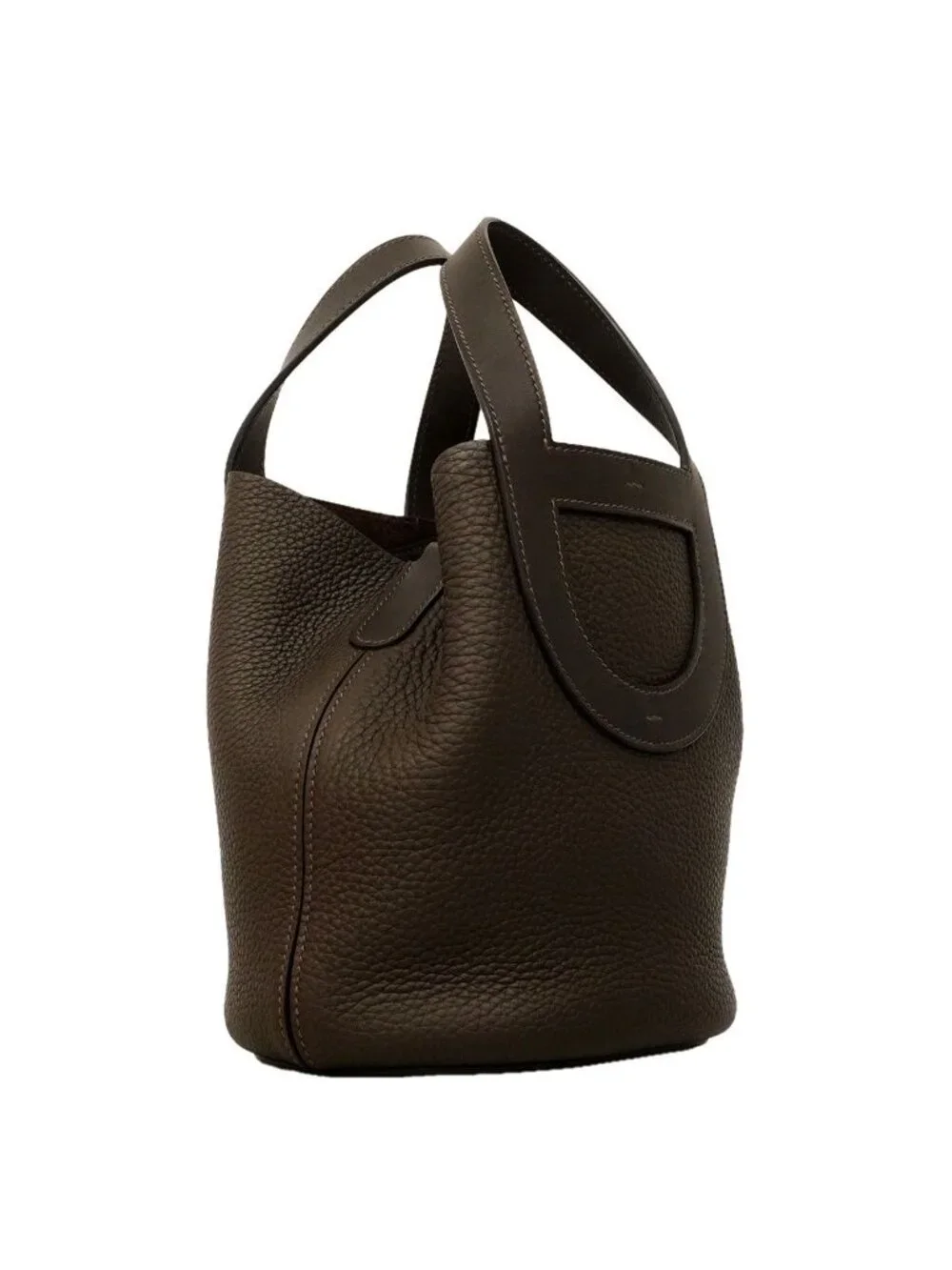 Hermes Handbag in the Loop 18 Taurillon Clemence Ebene Gold